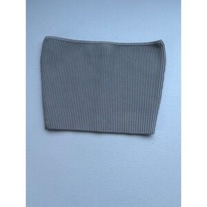 Babaton Ribbed Tube Top Women's XXS Gray Sleeveless Knit Casual Cute
